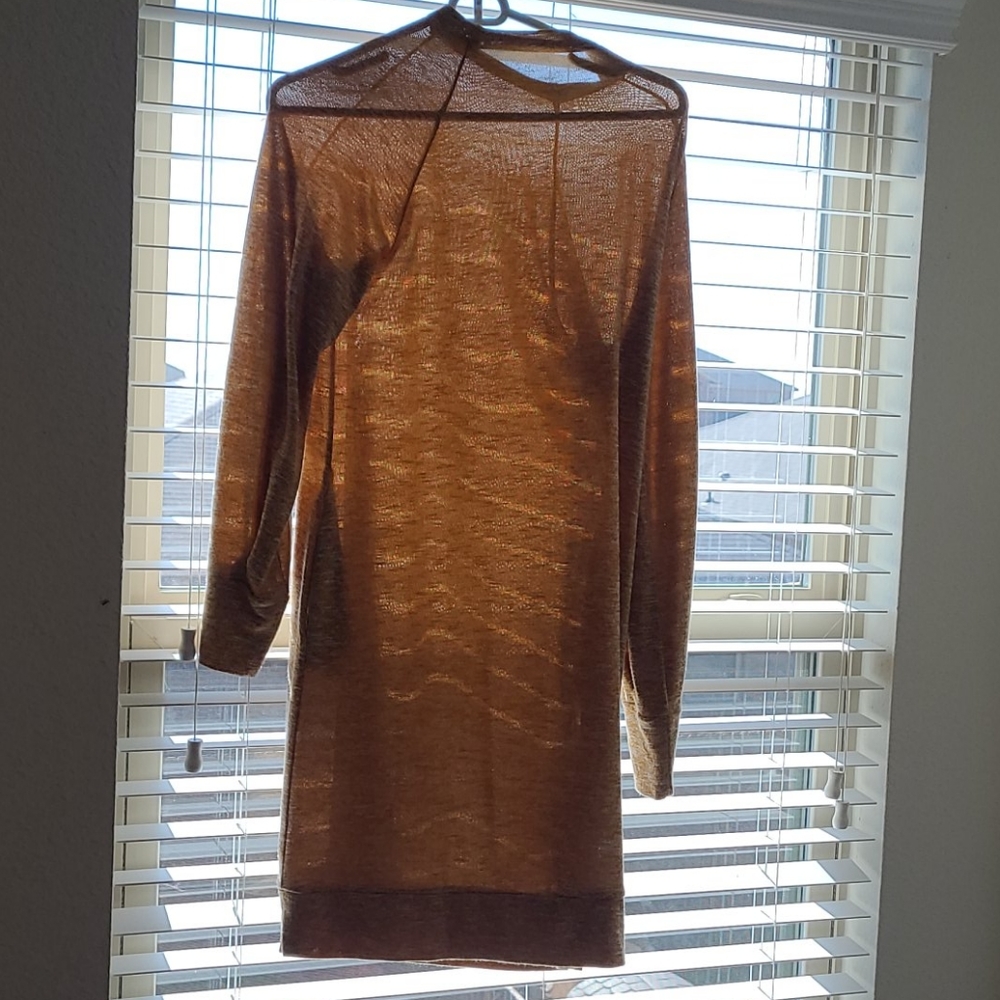 Mustard long sleeve women's dress - Picture 2 of 2